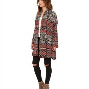 Free People “Iona” pattern long cardigan sweater